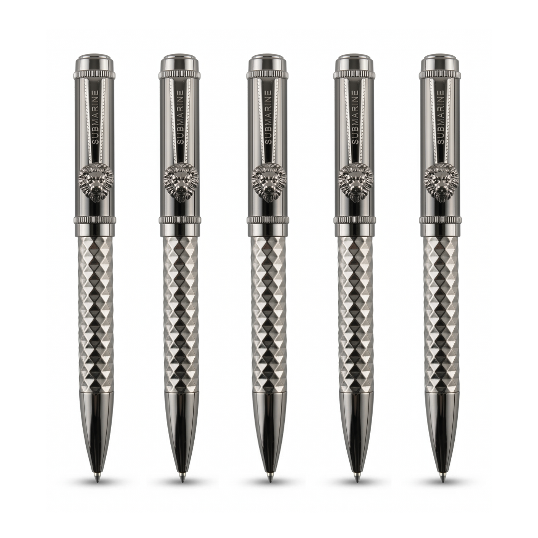 Royal Edition Lion Metal Ball Pen - Set of 5