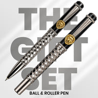 Royal Edition Lion Metal Roller & Ball Pen Set - Limited Edition