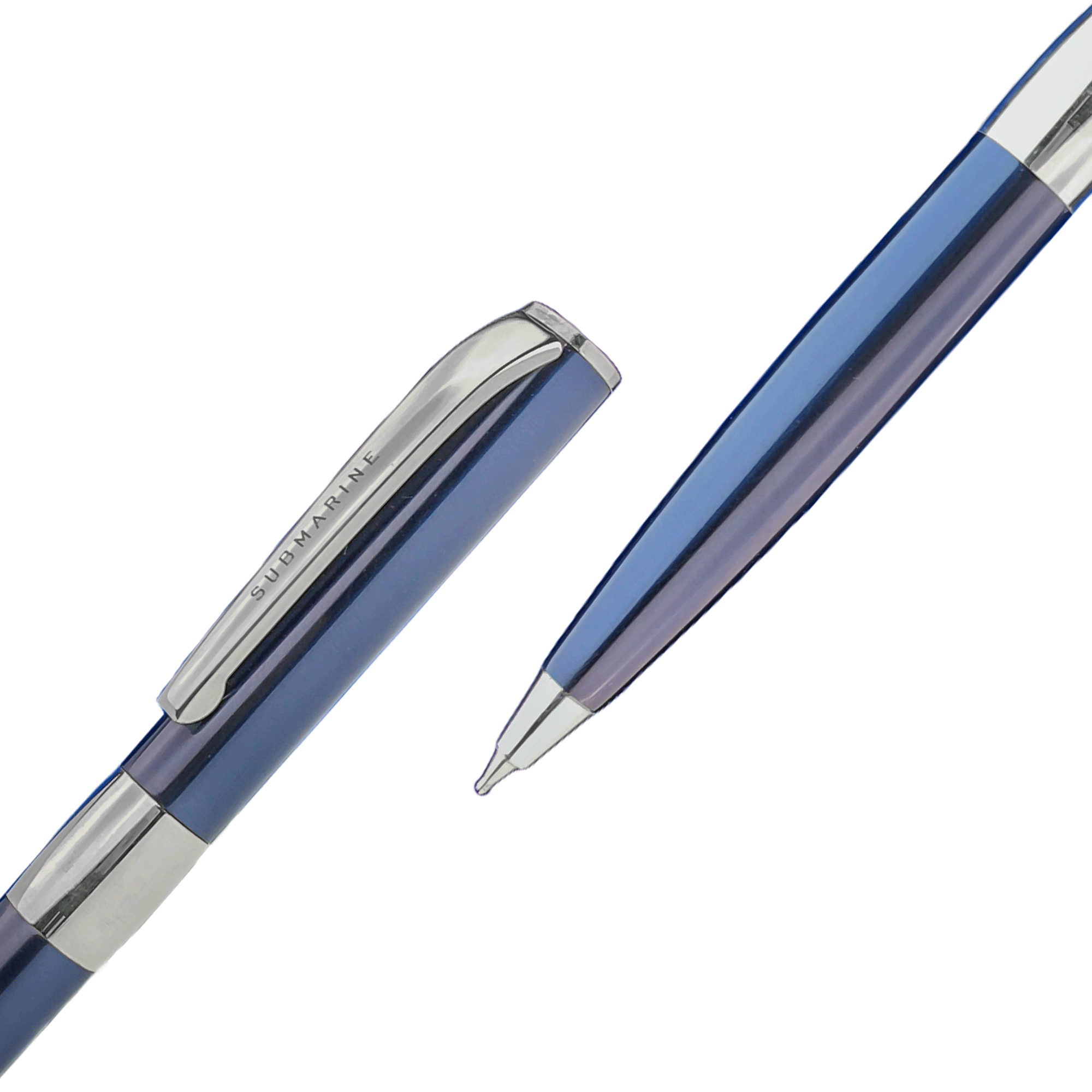 Submarine Blue Chrome Metal Ball Pen Smooth Writing – Submarine Pens