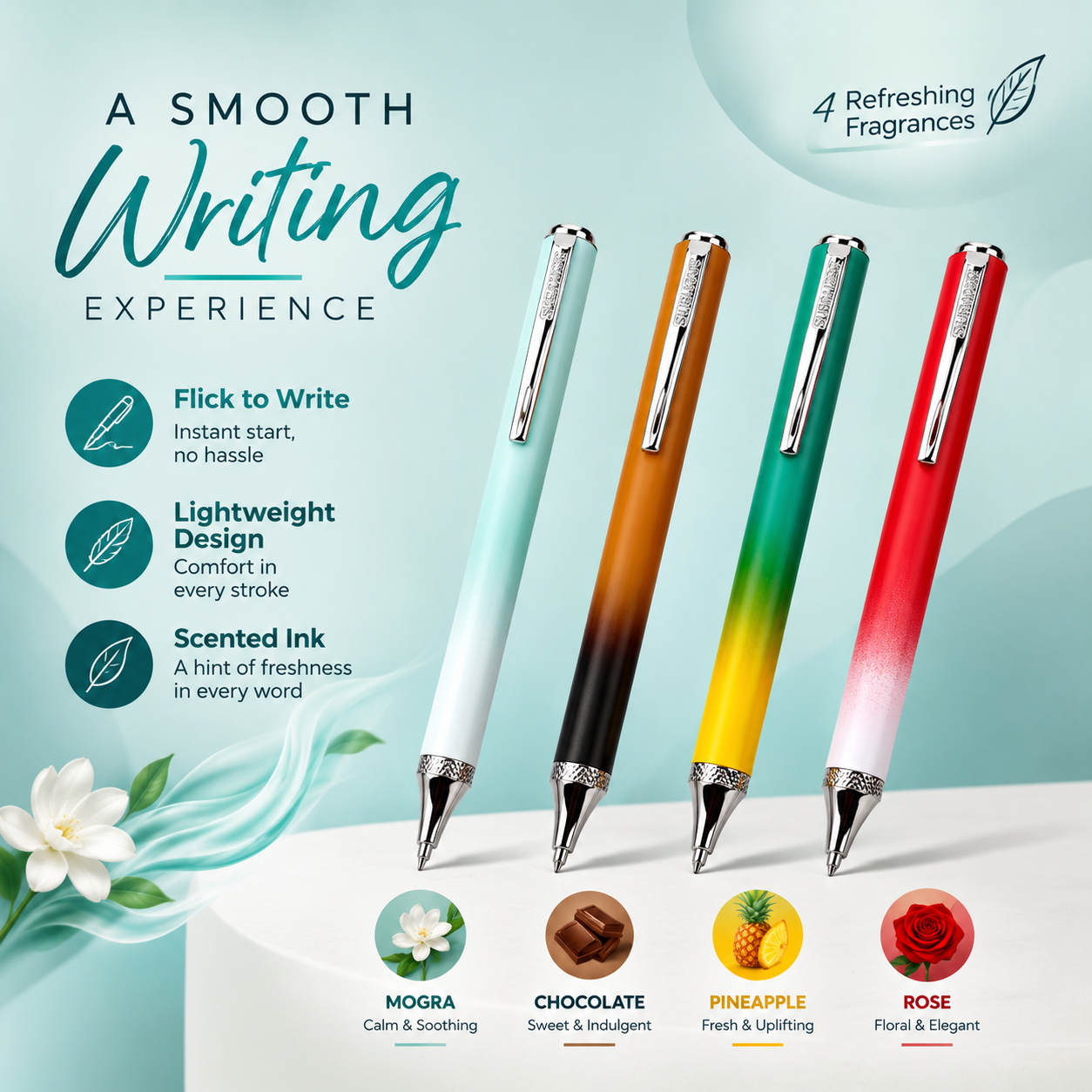 "Jhatka" Ombre Shade Fragrance Ball Pen - Pack of 4