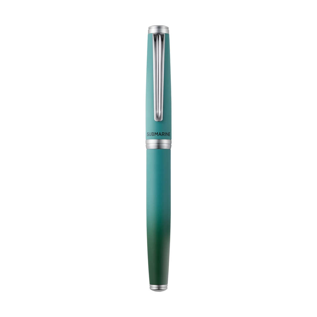 Horizon Dual Shade Fragrance Roller & Fountain Pen Set - Cool Water Teal Blue