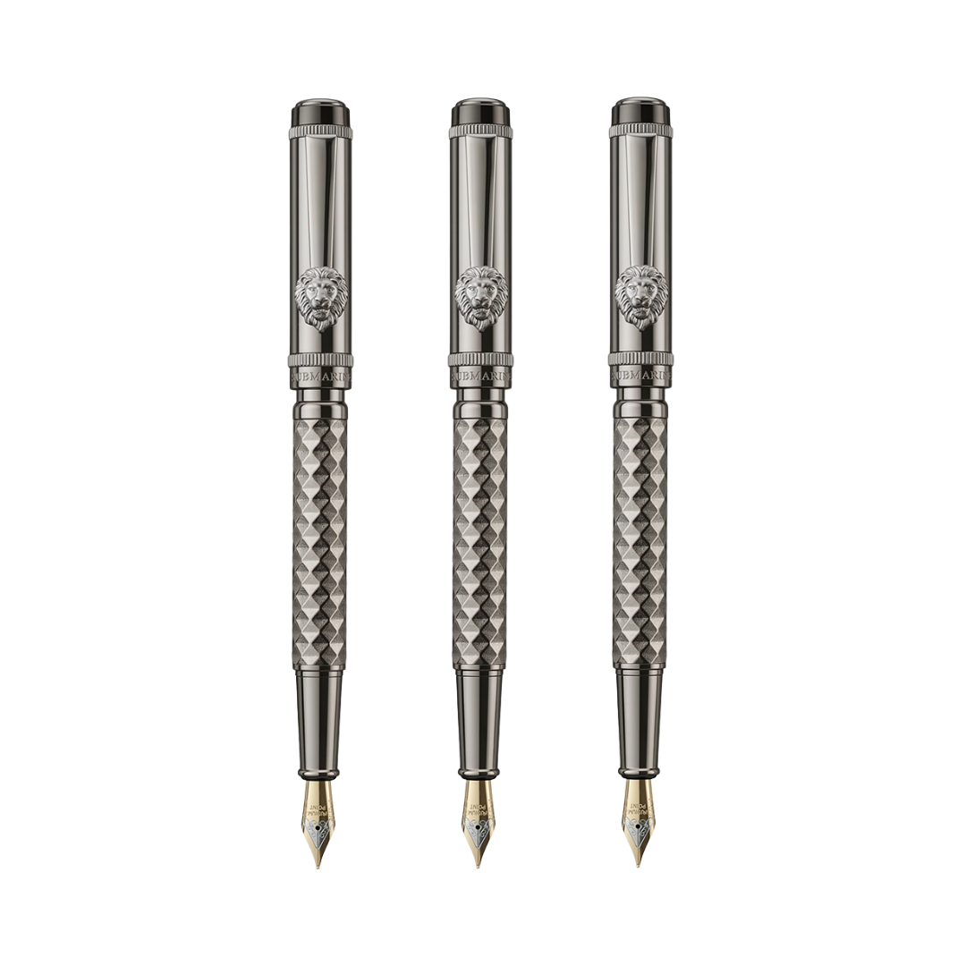 Royal Edition Lion Metal Fountain Pen - Set of 3
