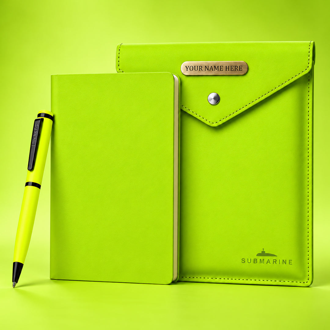 Pulse Premium Diary and Pen Set - Lemon