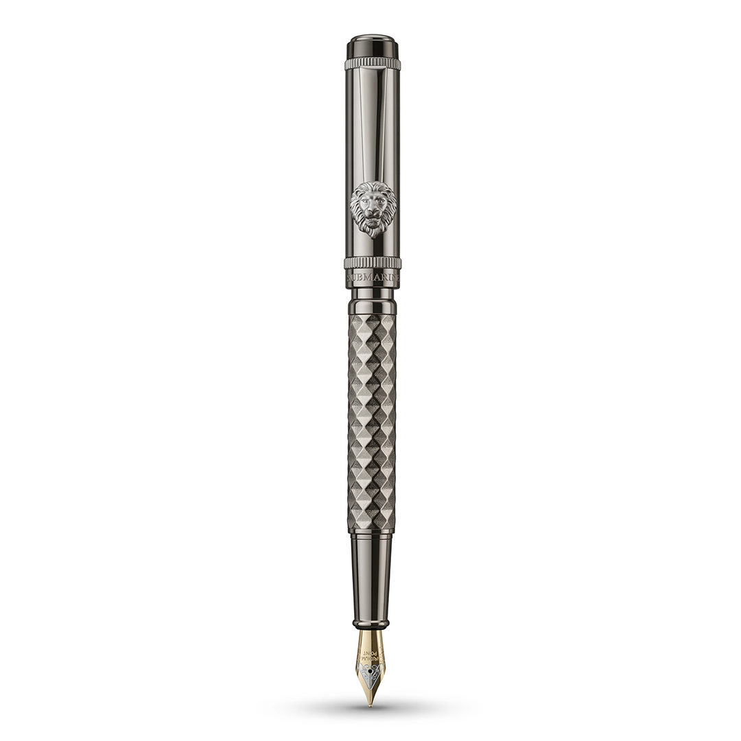 Royal Edition Lion Metal Fountain Pen with Diamond Cut Finish Fountain Pen