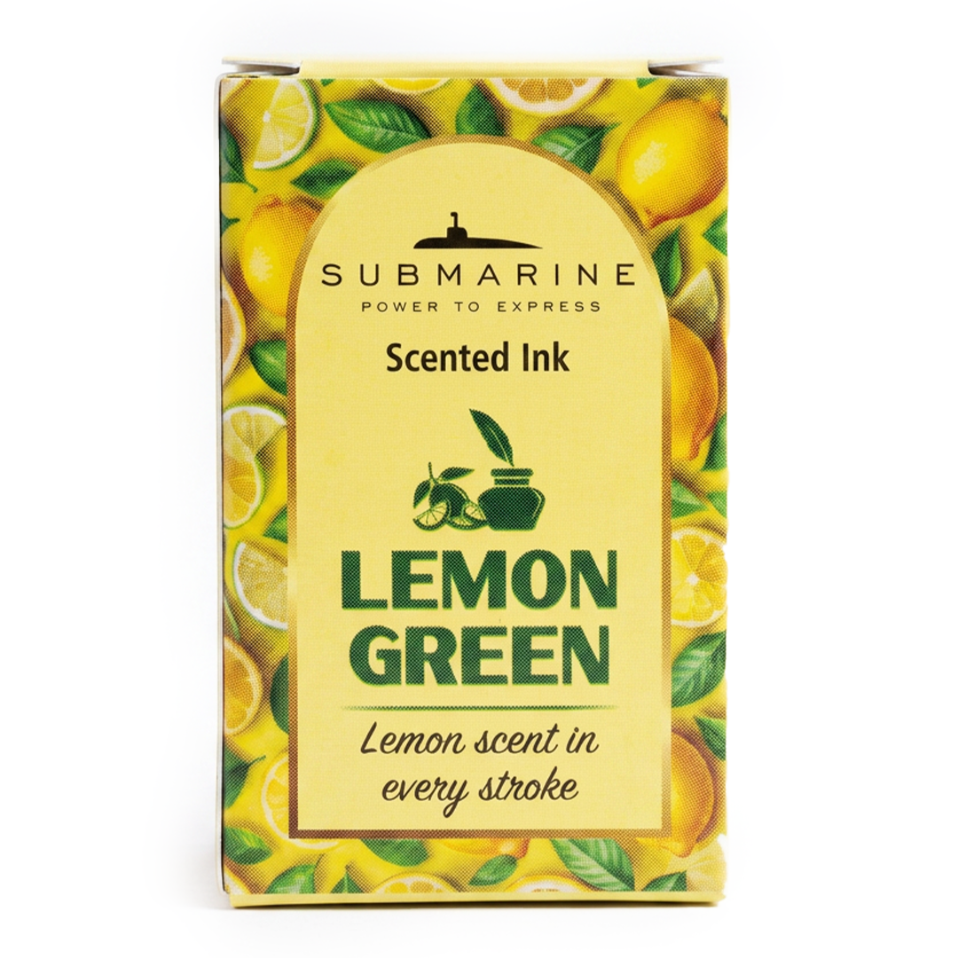 Horizon Dual Shade Fragrance Roller & Fountain Pen Set - Lemon Green