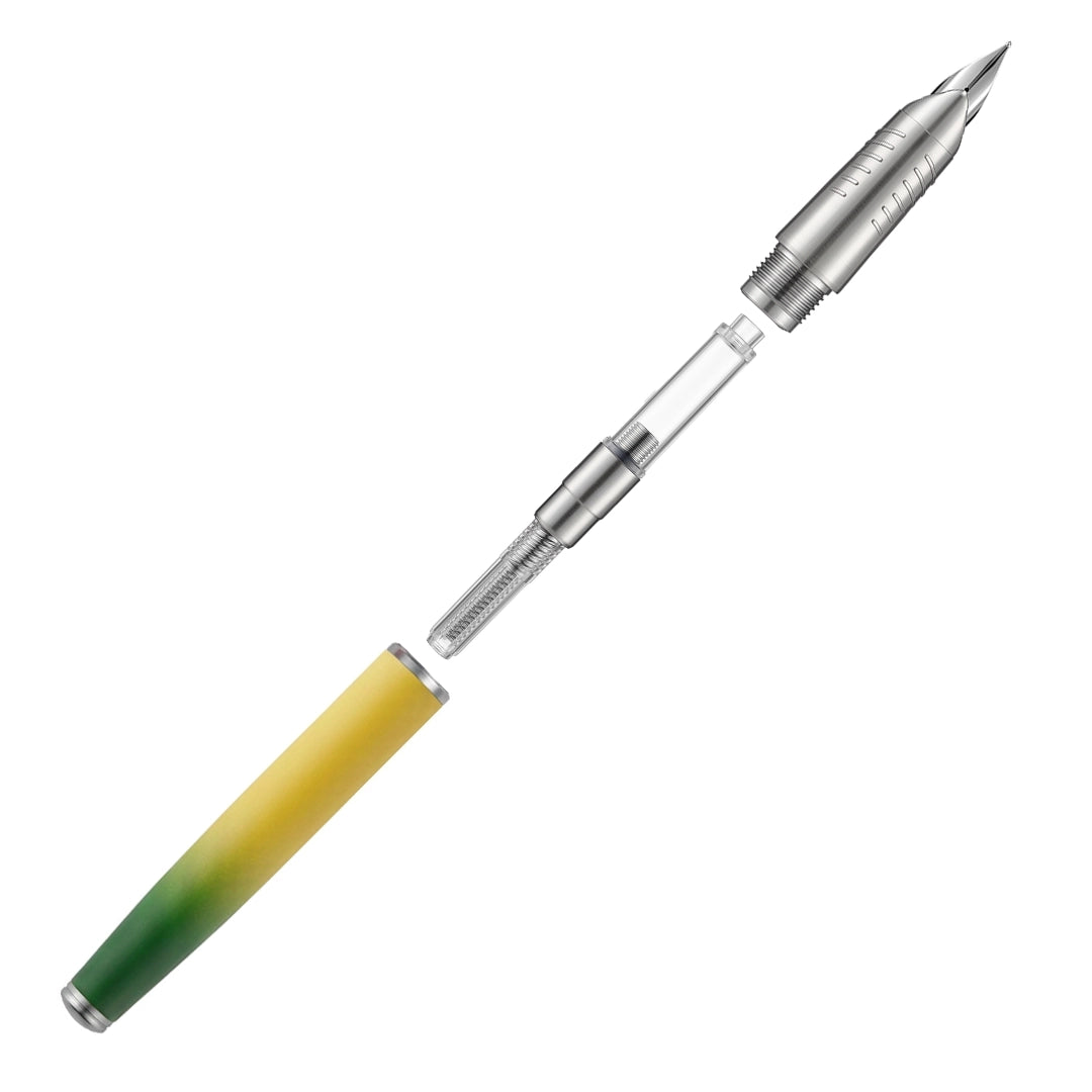 Horizon Dual Shade Fragrance Roller & Fountain Pen Set - Lemon Green