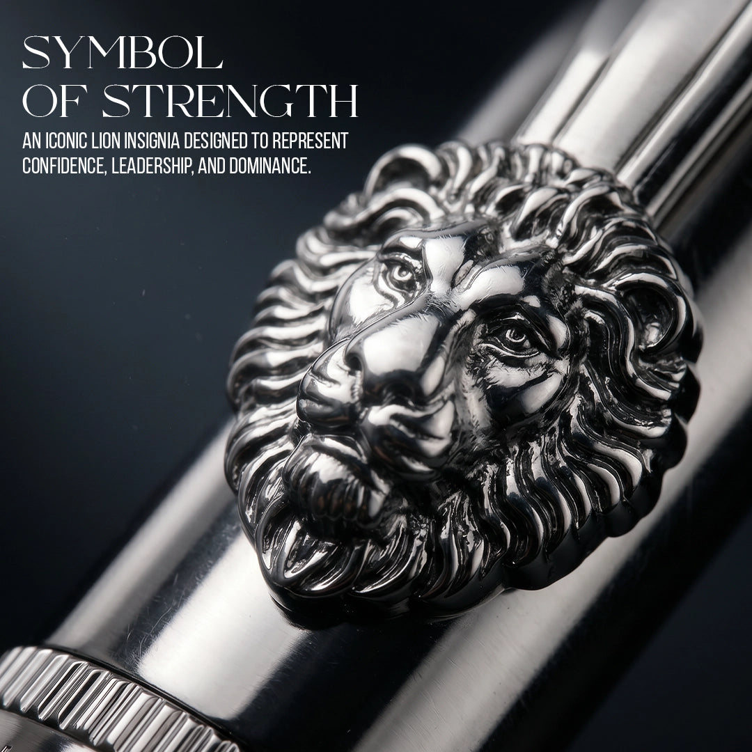 Royal Edition Lion Metal Roller & Ball Pen Set - Gun Metal