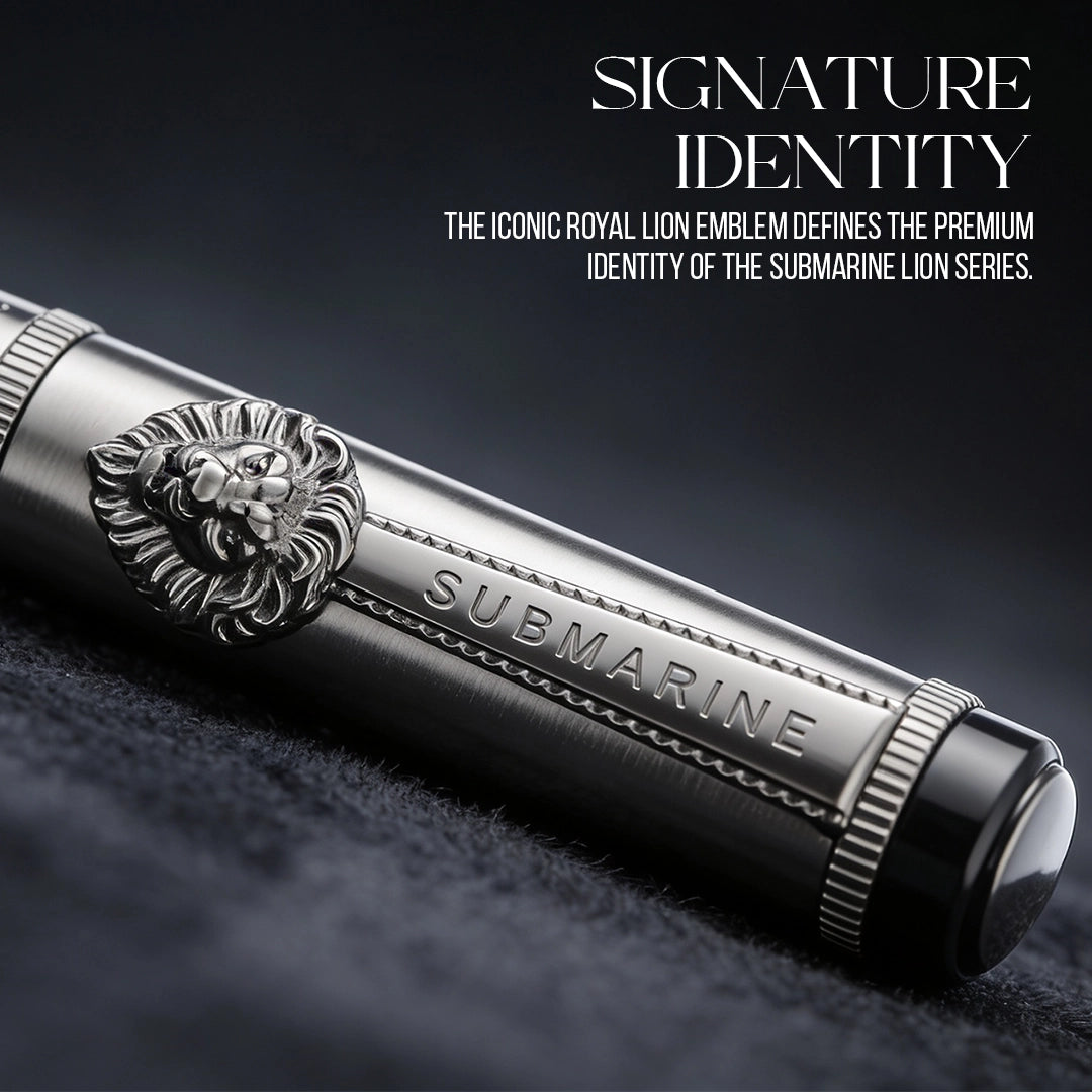 Royal Edition Lion Metal Roller & Ball Pen Set - Gun Metal