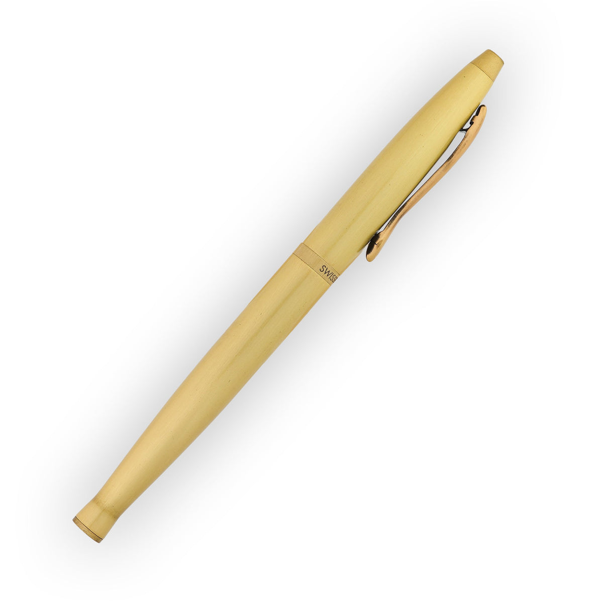 SWISSBRAND Opulent 2521 Matte gold Rollerball & Ballpoint Pen with gold trim