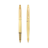 SWISSBRAND Opulent 2521 Matte gold Rollerball & Ballpoint Pen with gold trim