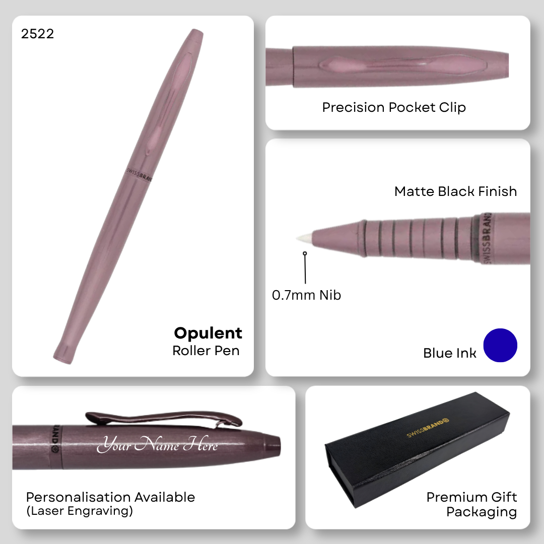 SWISSBRAND Opulent 2522 Matte purple Rollerball Pen with purple trim