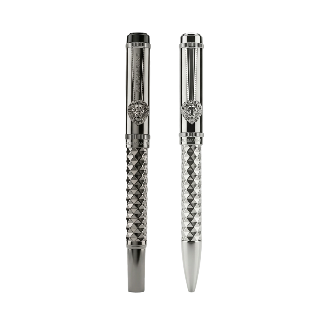 Royal Edition Lion Metal Roller & Ball Pen Set