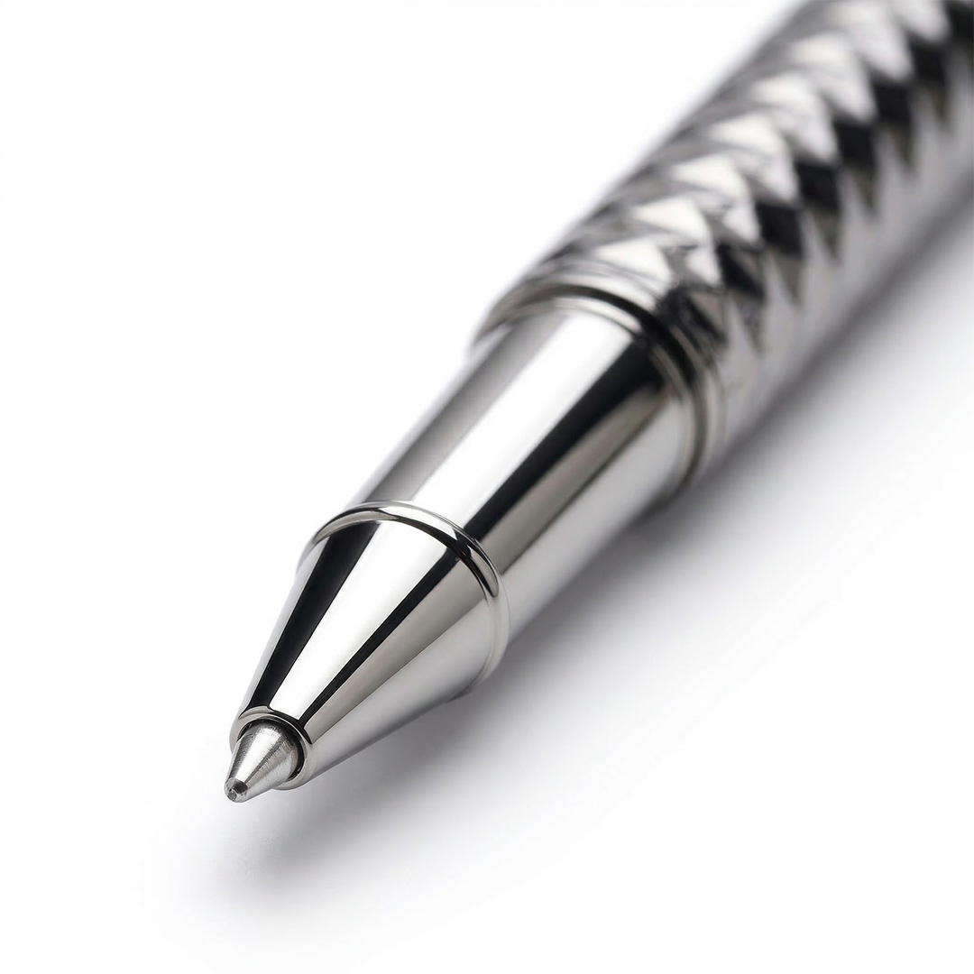 Royal Edition Lion Metal Fountain Pen with Diamond Cut Finish Roller Pen