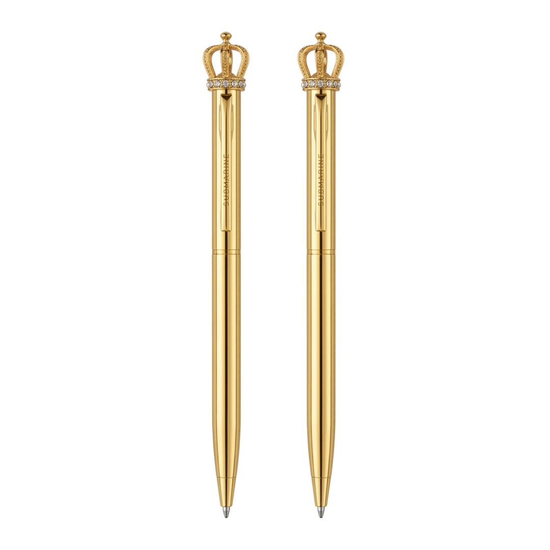 Krown Metal Ball Pen – Set of 2 - Gold