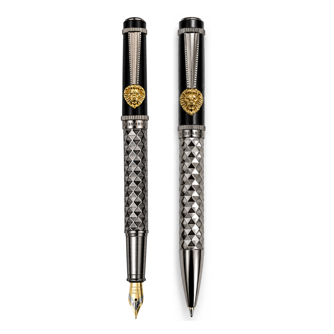 Royal Edition Lion Metal Ball & Fountain Pen Set - Limited Edition