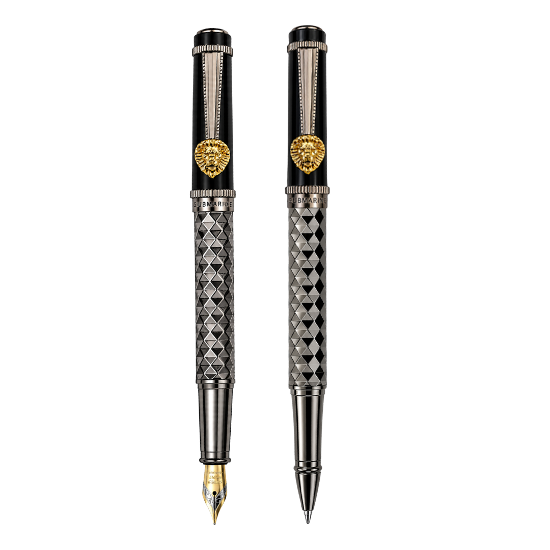 Royal Edition Lion Metal Roller & Fountain Pen Set - Limited Edition