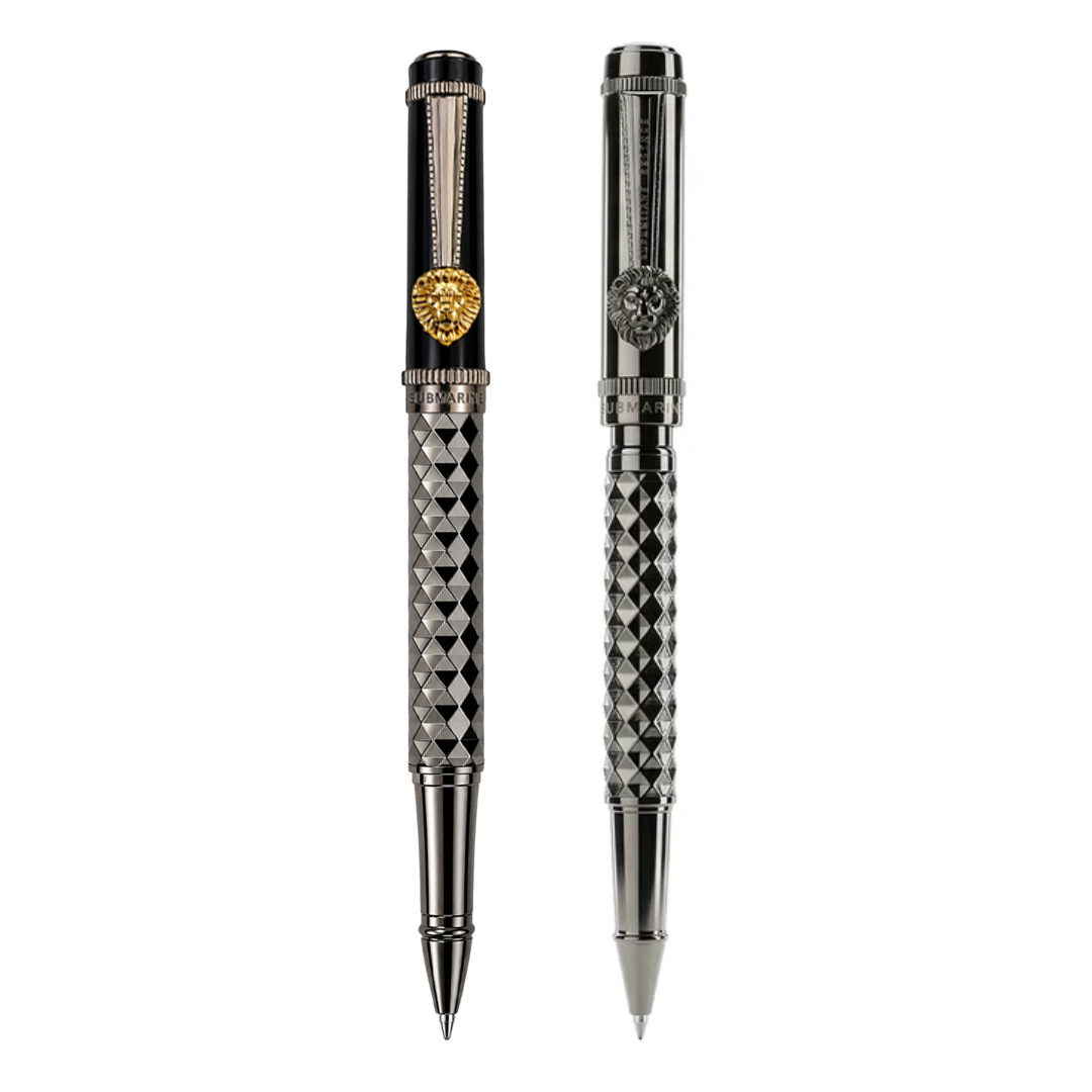 Royal Edition Lion Metal Roller Pen - Set of 2 - Gun Metal & Limited Edition