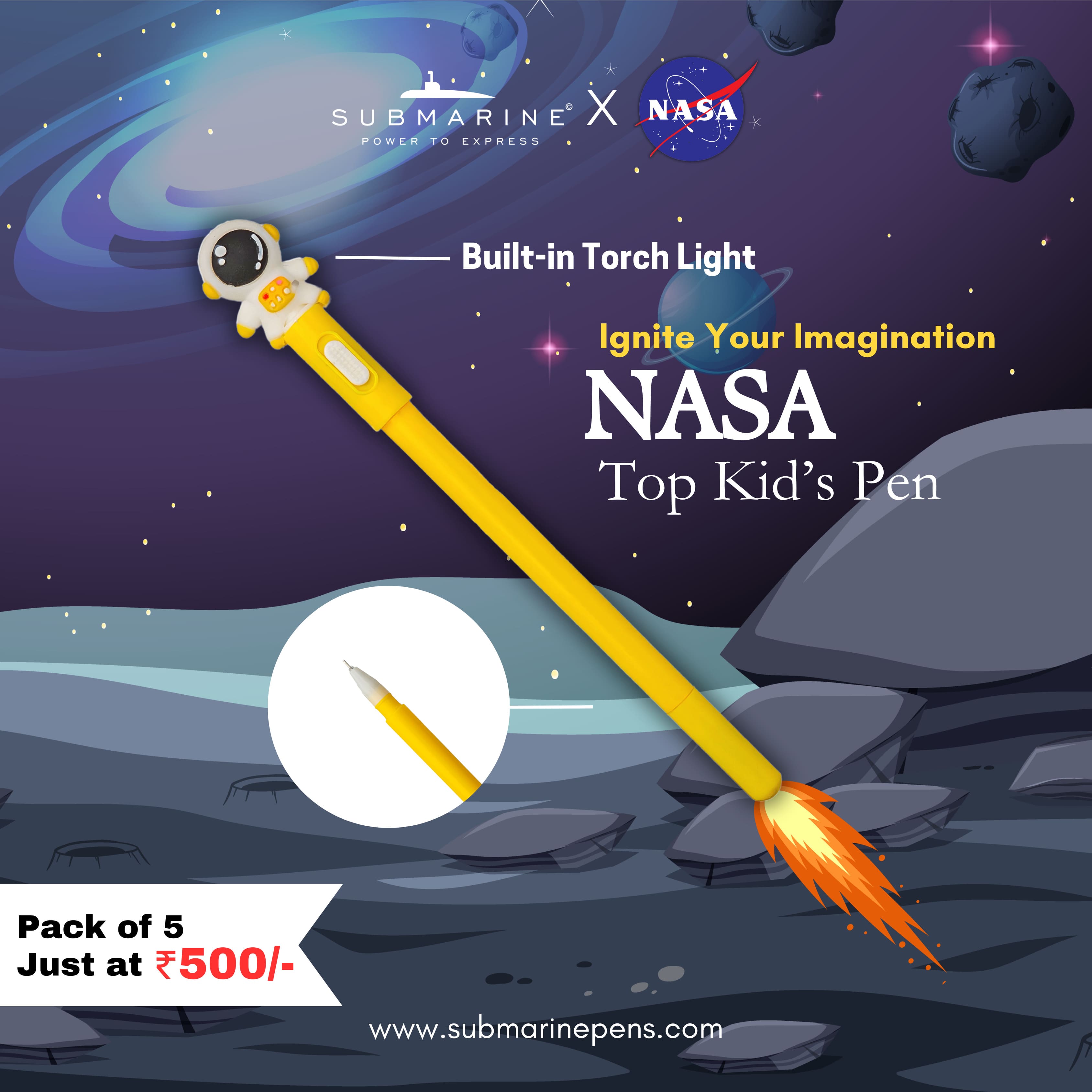 Nasa Top Kids Pen Pack of 5
