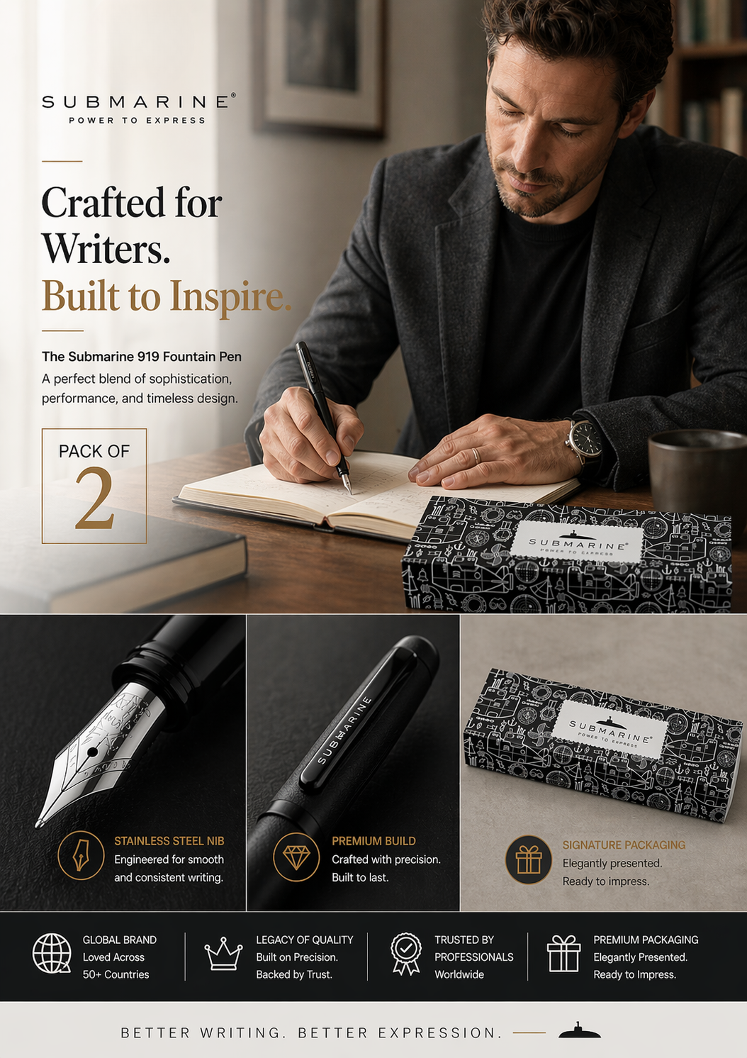 Metal Fountain Pen (Pack of 2 & more)