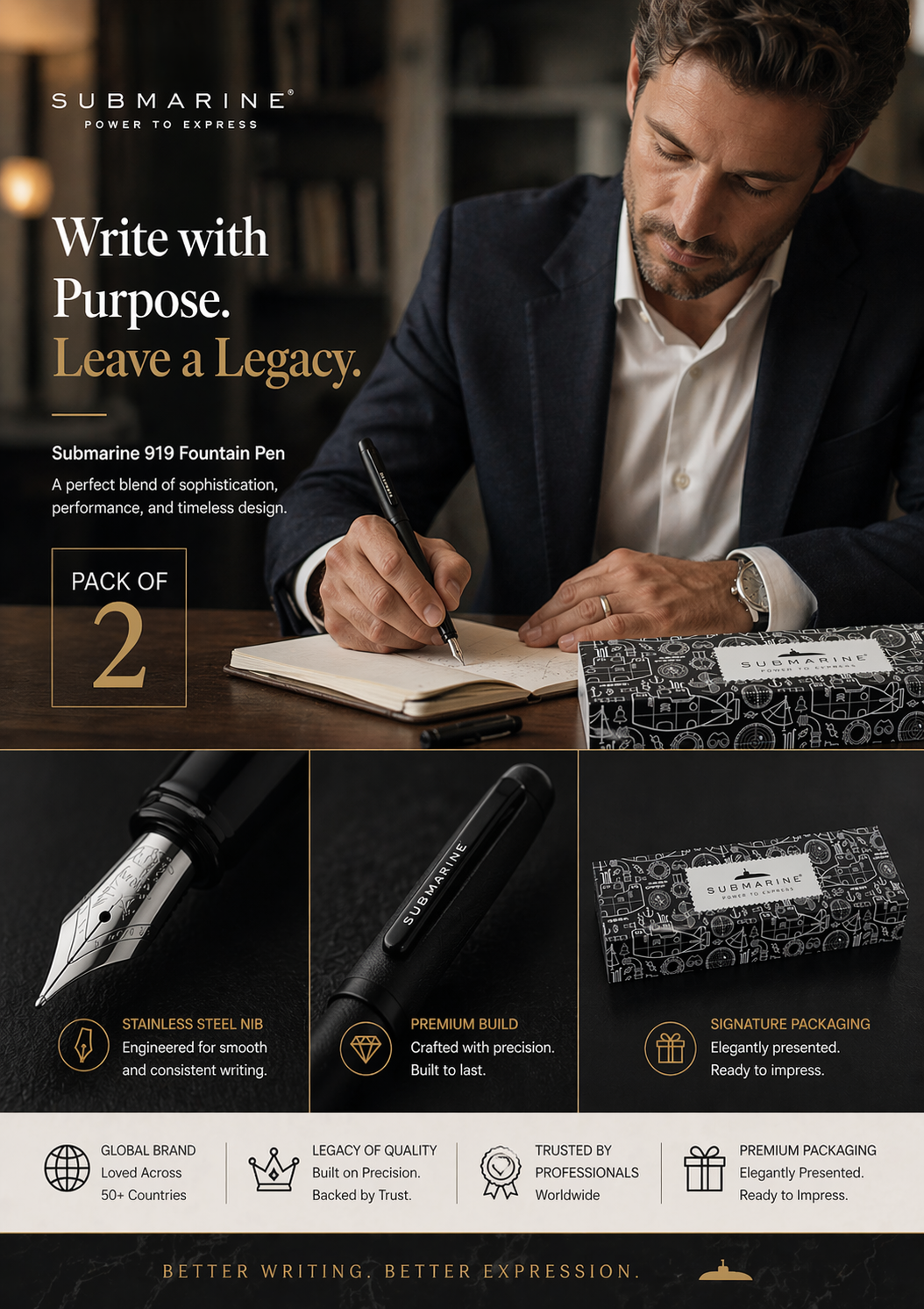 Metal Fountain Pen (Pack of 2 & more)