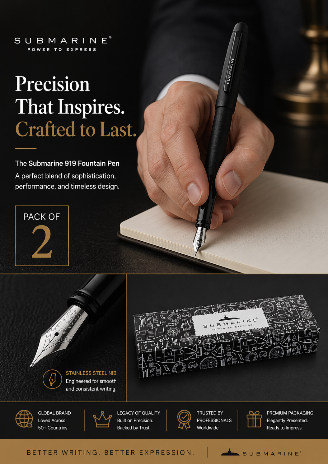 Metal Fountain Pen (Pack of 2 & more)