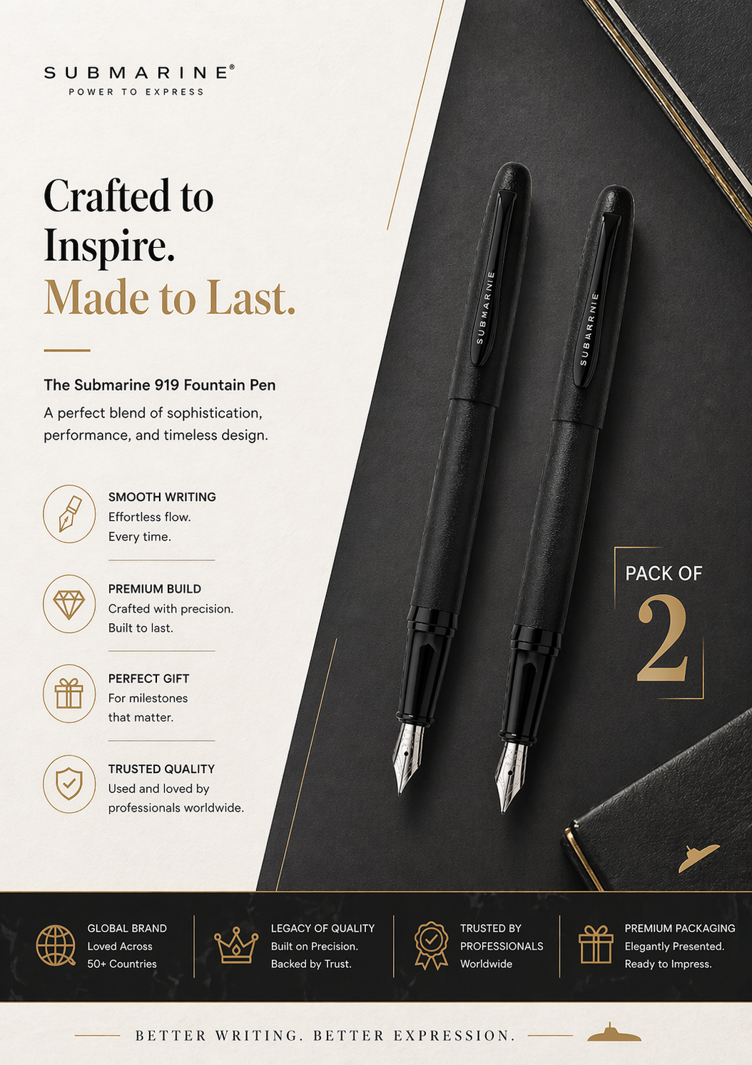 Metal Fountain Pen (Pack of 2 & more)