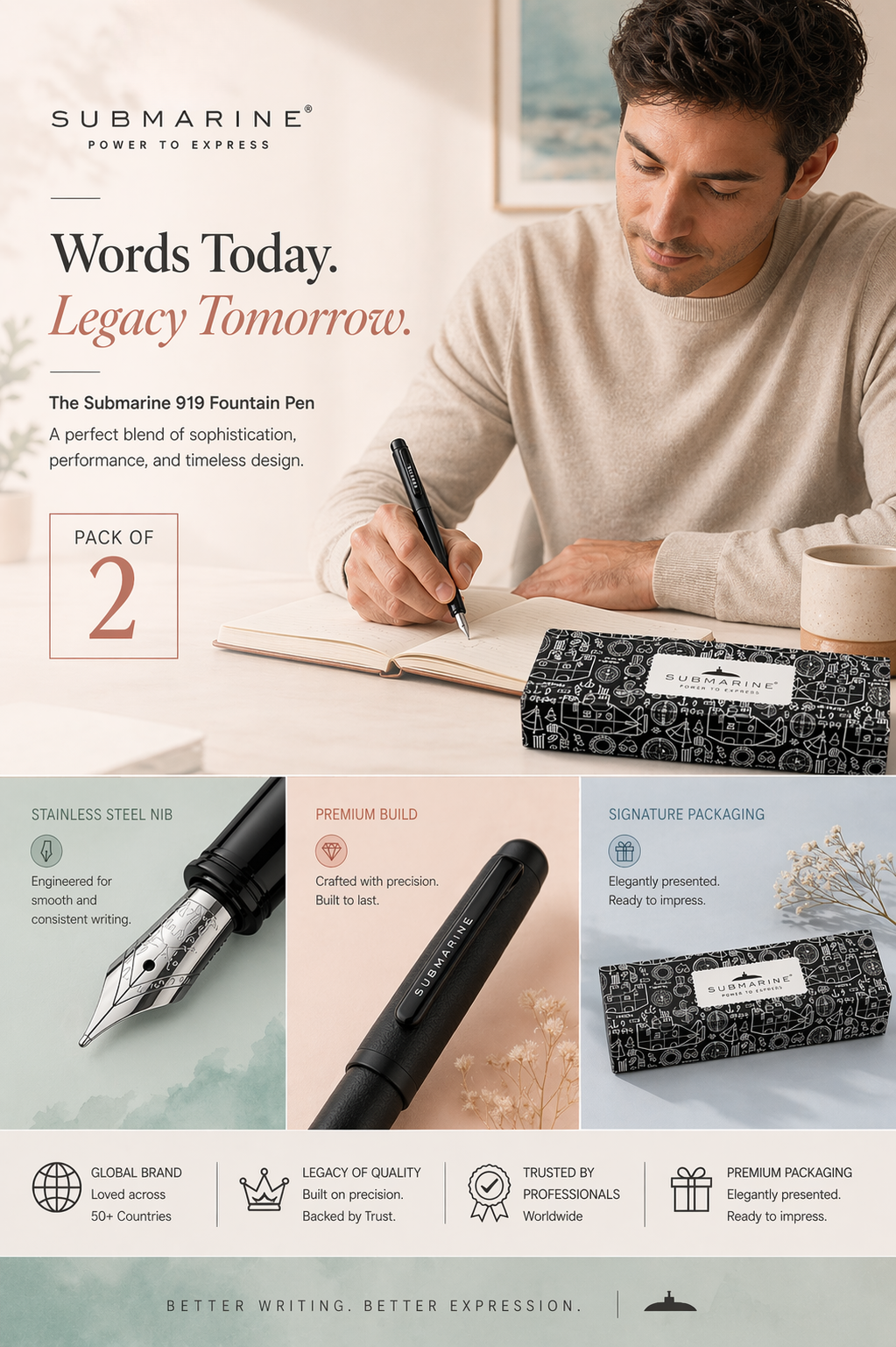 Metal Fountain Pen (Pack of 2 & more)