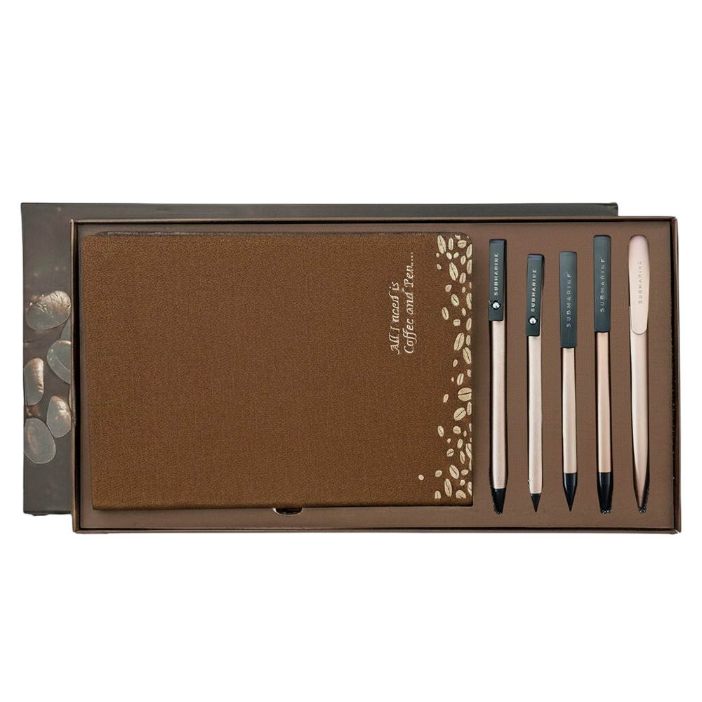 Submarine Premium Coffee Aroma Pen & Diary Gift Set