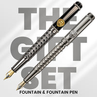Royal Edition Lion Metal Fountain Pen - Set of 2 - Gun Metal & Limited Edition