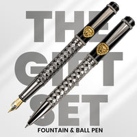 Royal Edition Lion Metal Ball & Fountain Pen Set - Limited Edition
